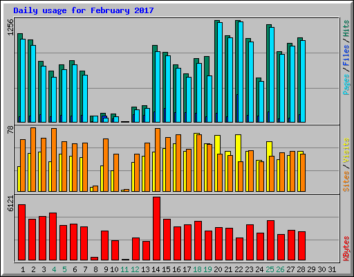 Daily usage for February 2017
