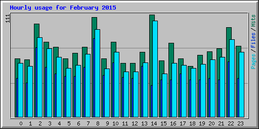 Hourly usage for February 2015