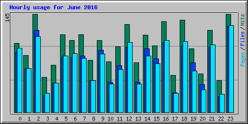 Hourly usage for June 2016