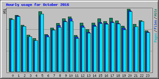 Hourly usage for October 2016