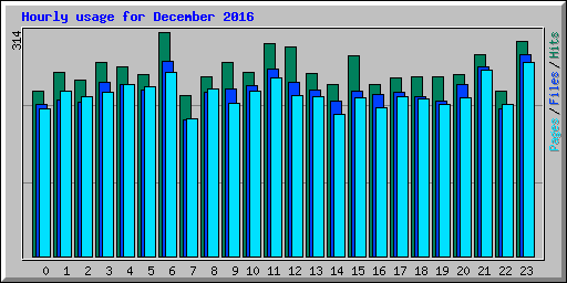 Hourly usage for December 2016