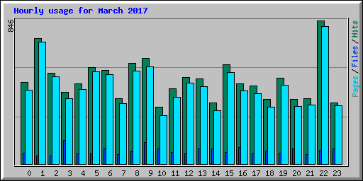 Hourly usage for March 2017