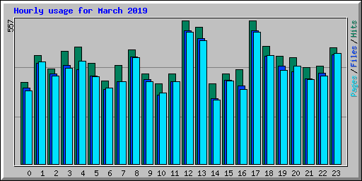 Hourly usage for March 2019