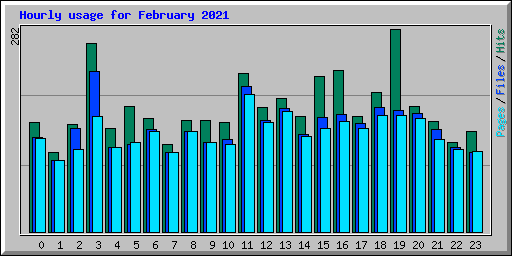 Hourly usage for February 2021