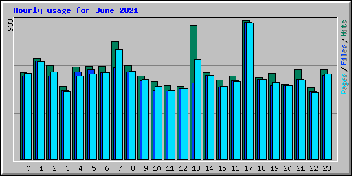 Hourly usage for June 2021